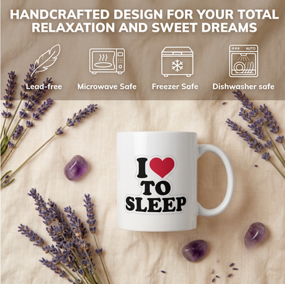 "I Love To Sleep" Funny Coffee Mug – Premium Ceramic Gift for Introverts