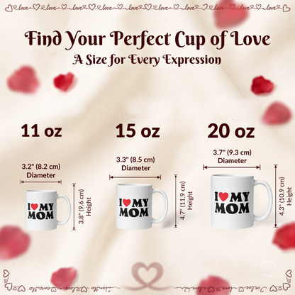 "I Love My Mom" Graphic Coffee Mug – Premium Ceramic Gift for Mothers